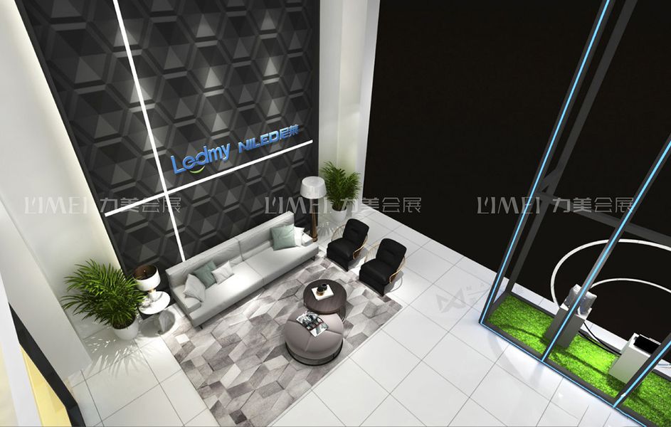 广州（光亚）照明展设计搭建案例-乐的美形象区俯视效果图