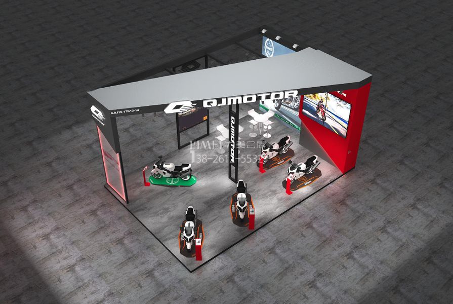 广交会54平方案例-钱江摩托俯视图